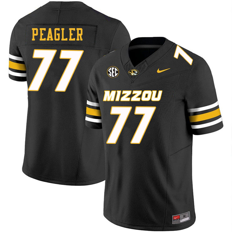 Men #77 Curtis Peagler Missouri Tigers College Football Jerseys Stitched-Black